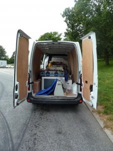 Open back of van
